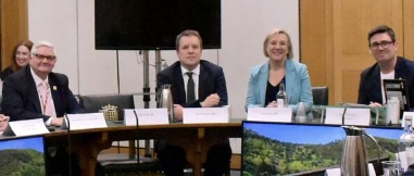 Metro-link coming to Stockport Tom Morrison Lib Dem MP Andy Burnham GM Mayor and Lisa Smart Hazel Grove PM