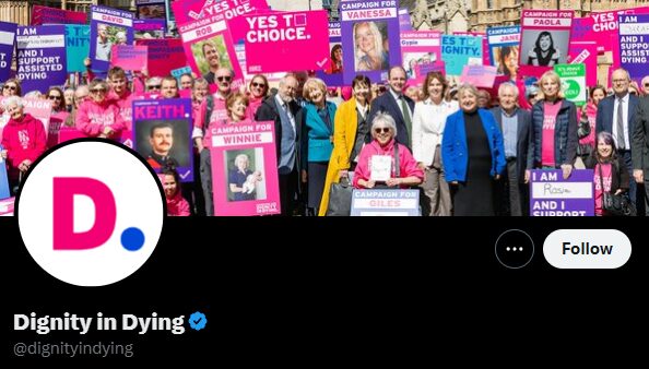 Link to Dignity in Dying Twitter